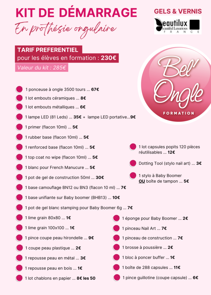 kit demarrage bel ongle formation beaucaire